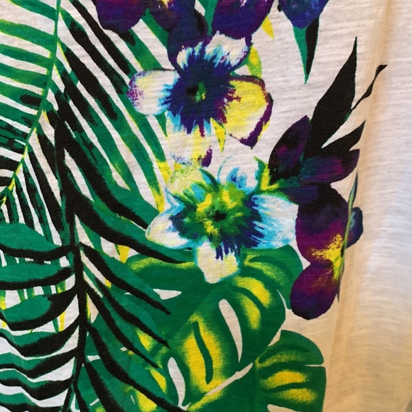 Stein Mart Multicolored Bedazzled Tropical Pattern Shirt - Picture 6 of 7